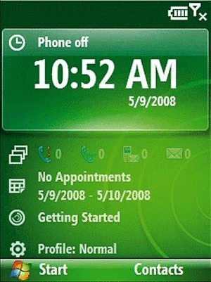 так же скриншот с windows mobile 6.1...