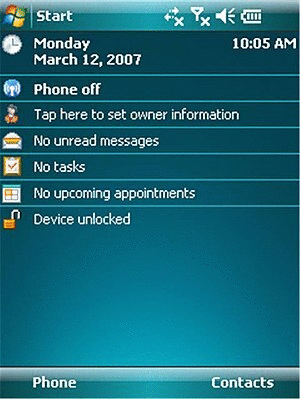 скриншот интерфейса windows mobile 6...