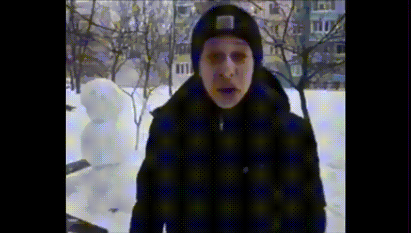 One man VS Snowman